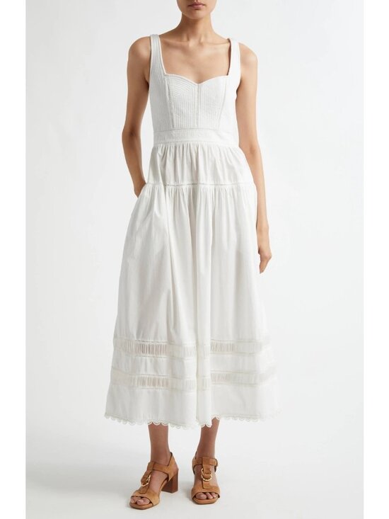 Ulla Johnson Dresses & Skirts - Ulla Johnson Isadora Womens Cotton Fit & Flare Midi Sundress Cowrie Size 0